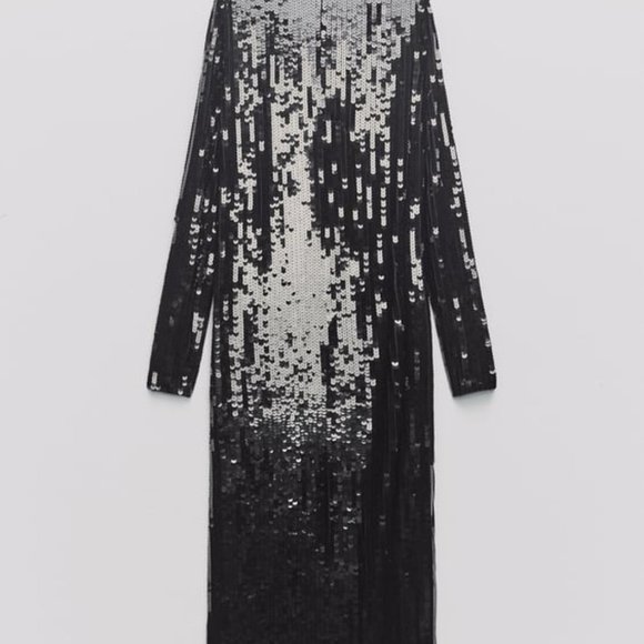 NWT ZARA LONG SEQUIN DRESS LIMITED EDITION S, M, L 9325 - Picture 10 of 13